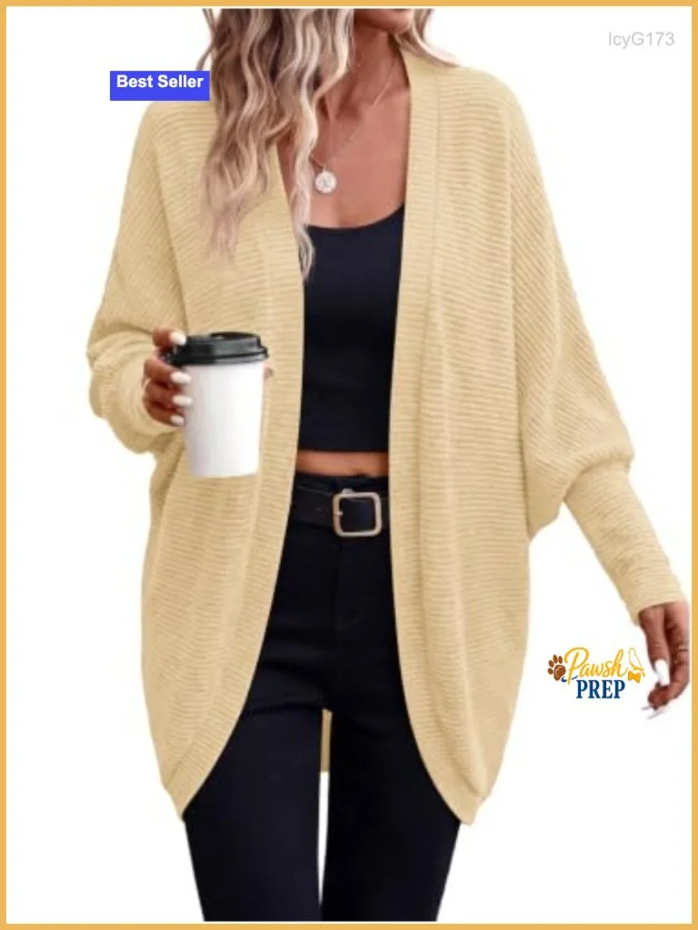 Oversized Batwing Sleeve Long Cardigan for Women Open Front Lightweight Ribbed